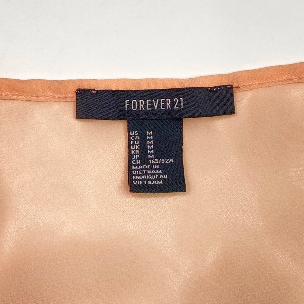 Forever 21 Peach Hi—Low Tank with Sheer Back M - Picture 3 of 11